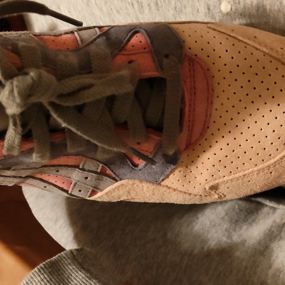Pink and grey Asics